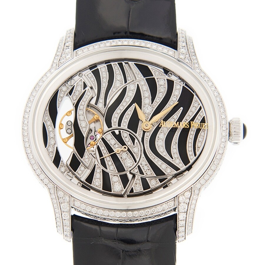 Audemars Piguet Millenary Zebra Diamond Pattern Dial 18 Carat White Gold Ladies Watch - 2