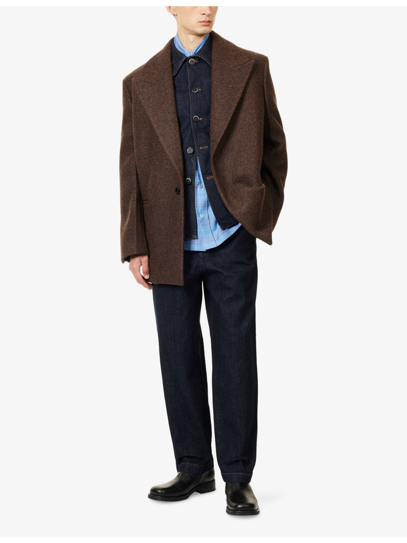 Jil Sander Compact Bitonal Gabardine Relaxed-Fit Wool Coat outlook
