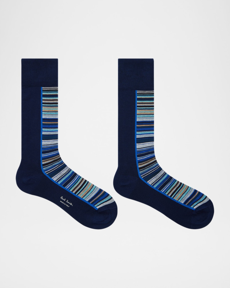 Paul Smith Men's Half Signature Stripe 2-Pack Crew Socks outlook