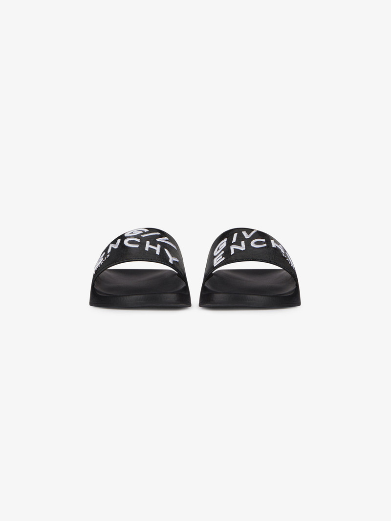 Givenchy GIVENCHY embroidered flat sandals in coated canvas outlook