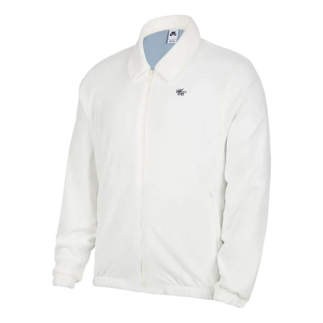 Nike SB Solid Color Embroidered Loog Casual Jacket Couple Style White DH2917-133 - 1