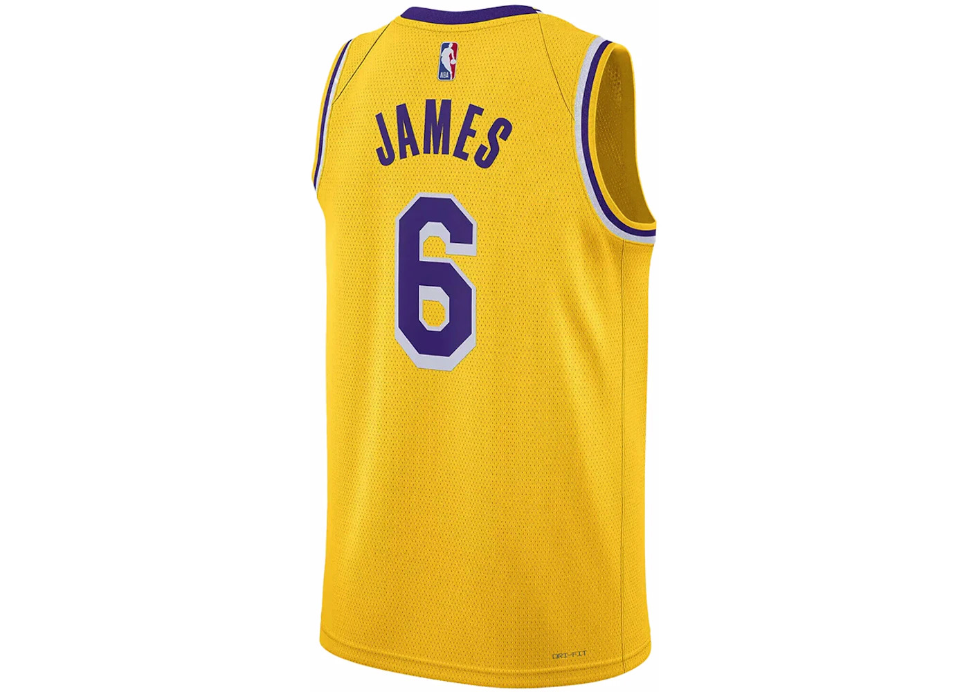 Nike NBA Los Angeles Lakers LeBron James Icon Edition Jersey Yellow/Purple - 2