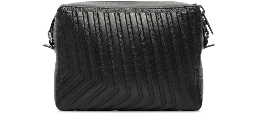 Men's Car Flap Bag With Strap in Black