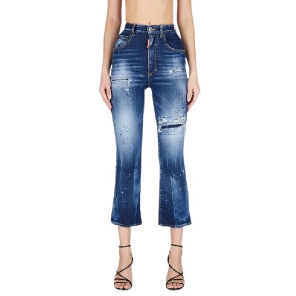 デニム・ジーパン Dsquared2 Blue High Waist Bell Bottom Jeans Dsquared2 Blue High Waist Bell Bottom Jeans | THE LIST