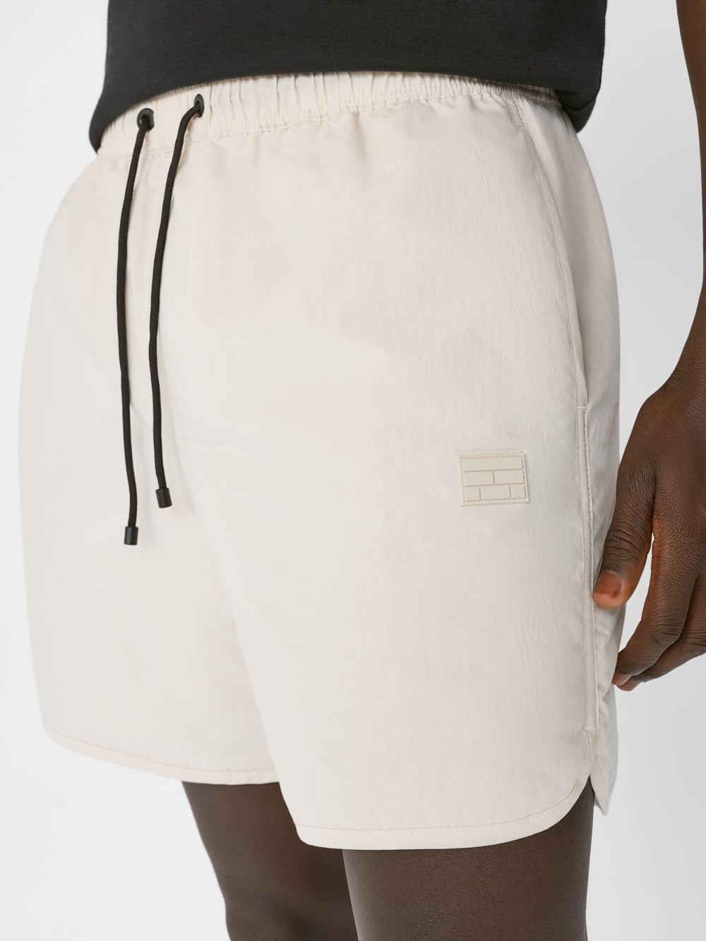 Padded Tech Short in White Beige - 5