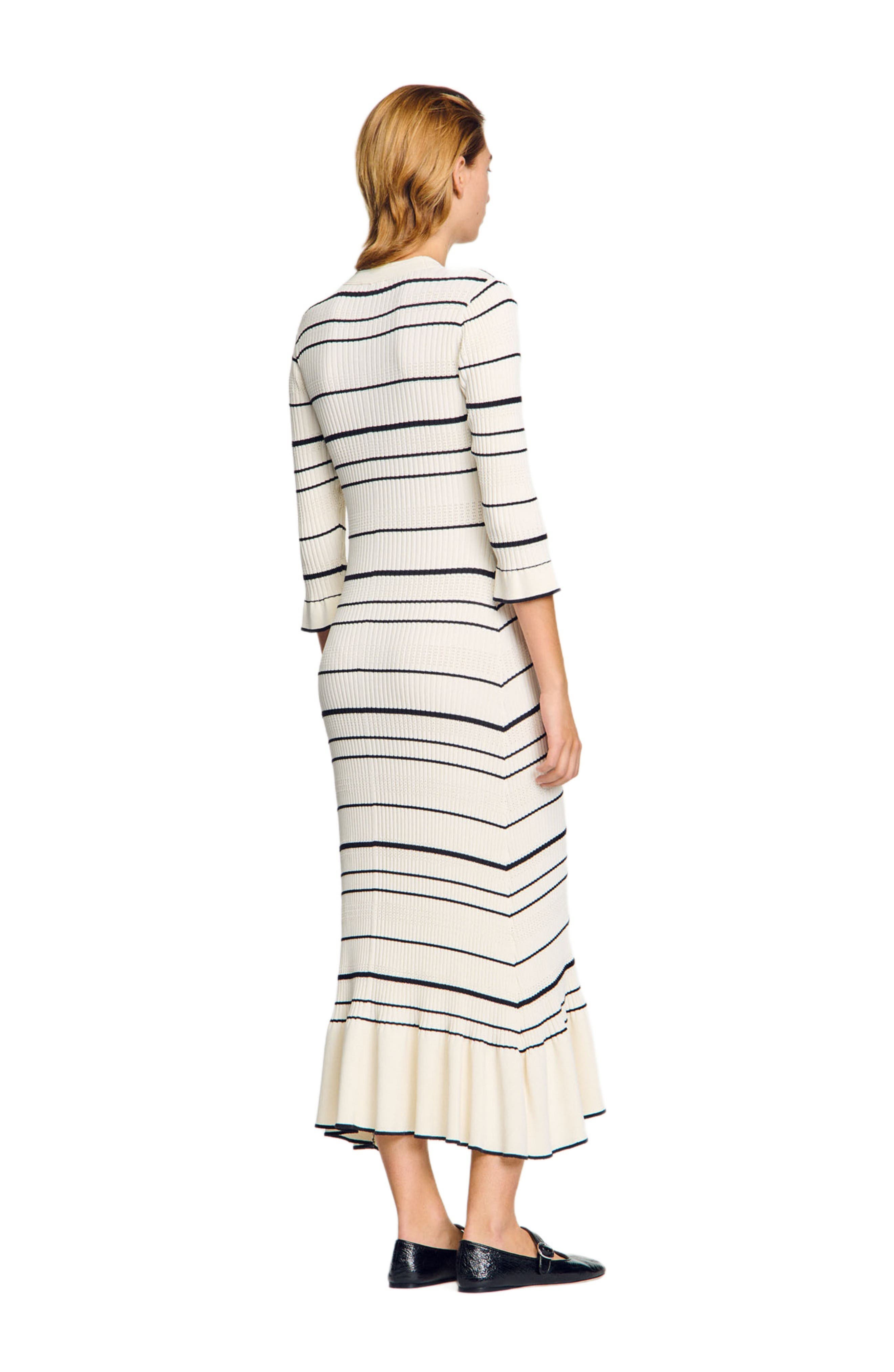 SANDRO Stripy knit maxi dress in Ecru at Nordstrom - 2