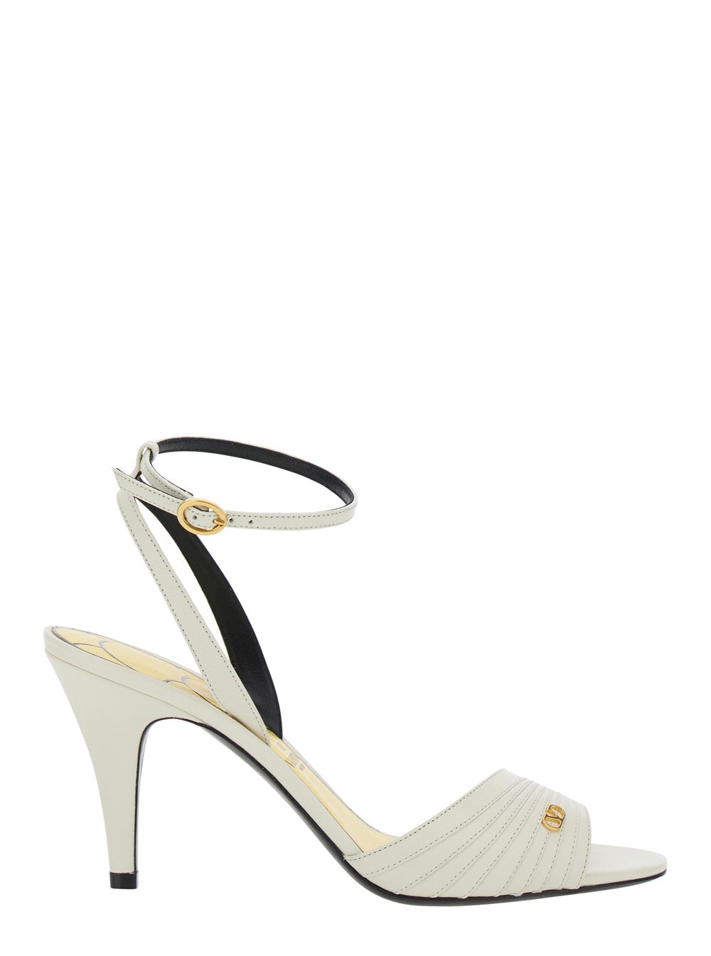 Valentino Garavani Women 'Ladycrush' White Pumps With Vlogo On The Front And Ankle Closure In Leathe - 1