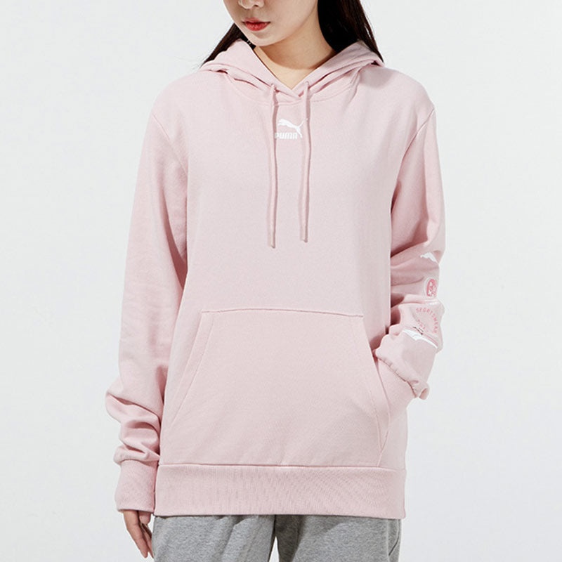 (WMNS) PUMA Small Logo Hoodie 'Light Pink' 534417-36 - 3