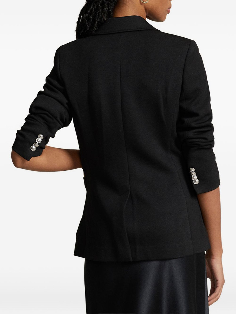 logo-appliqué cotton blazer 3
