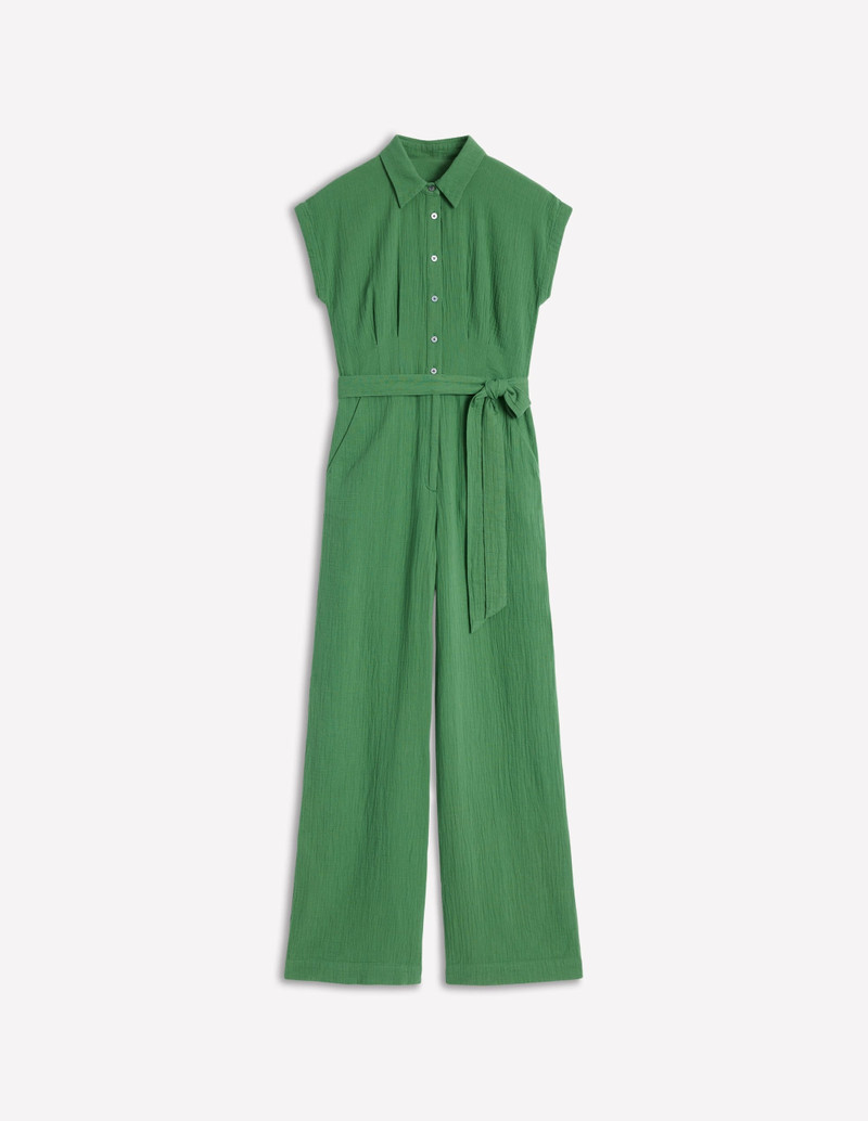 Colette Double Cloth Jumpsuit-Paradise Green 1