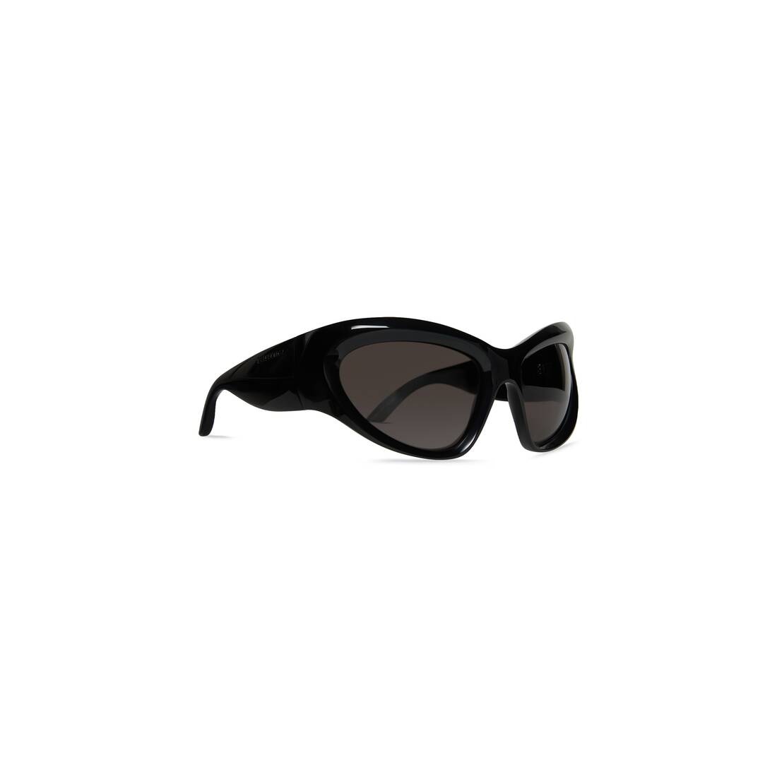 Wrap D-frame Sunglasses in Black - 2