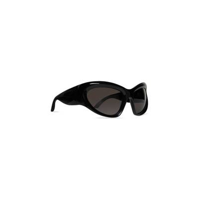 BALENCIAGA Wrap D-frame Sunglasses in Black outlook