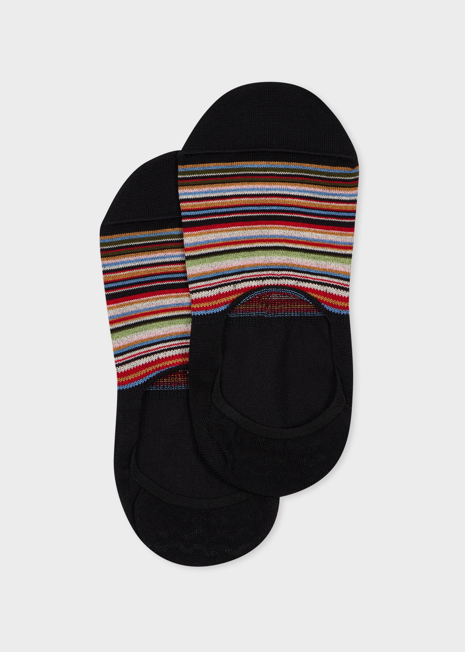 Women's Black 'Signature Stripe' Loafer Socks - 1