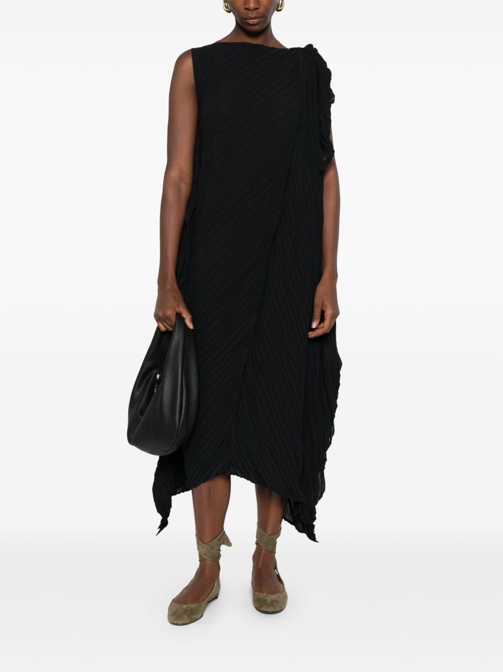 wrinkled asymmetric dress - 2