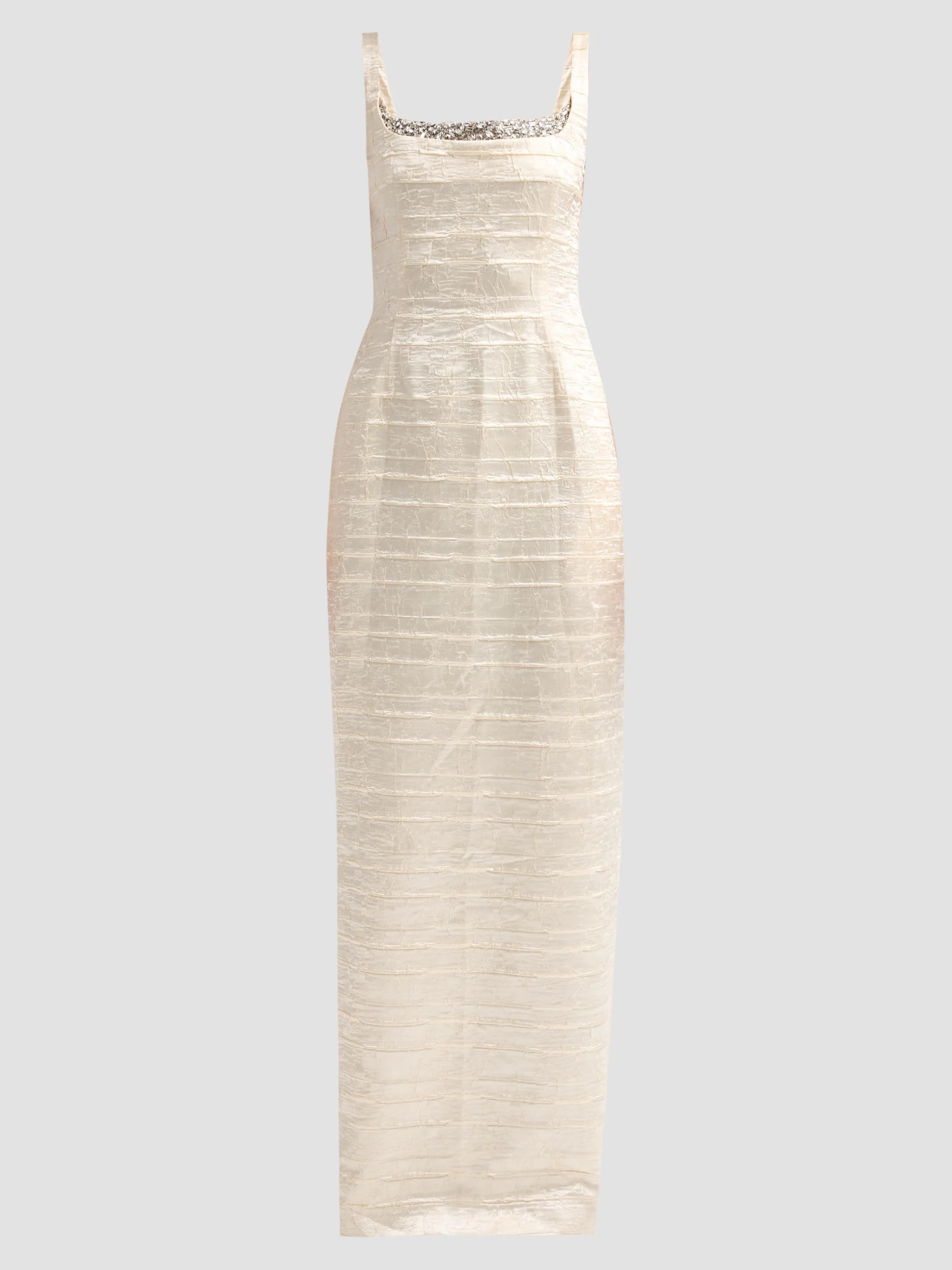Women's Martina Embellished Column Gown - Porcelain - 1