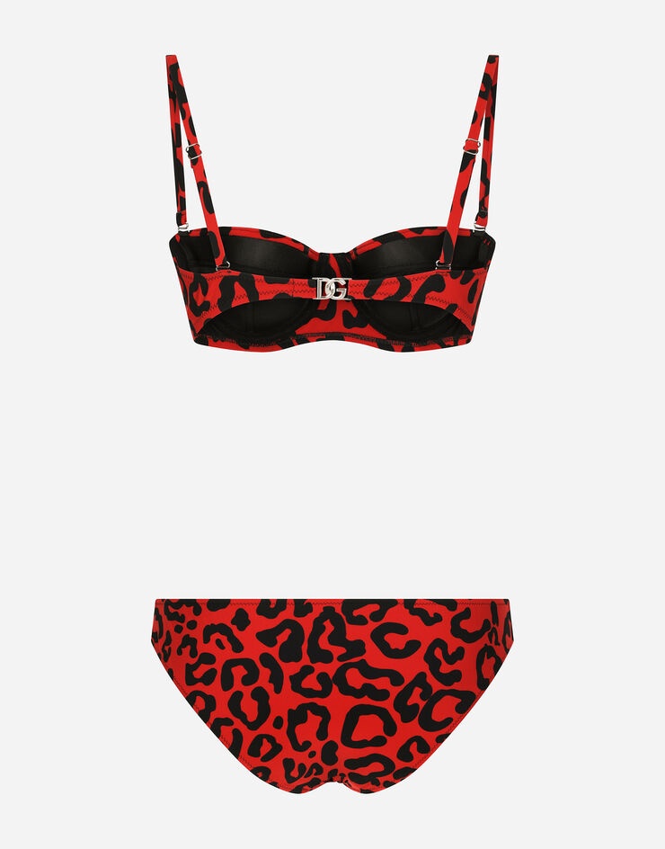 Leopard-print balconette bikini - 2