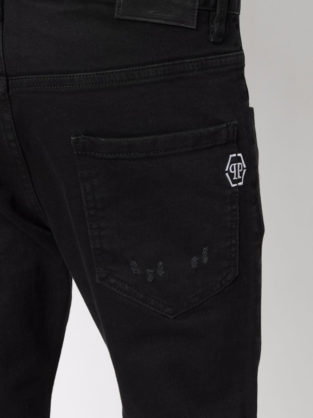 embroidered-logo slim-fit jeans - 5