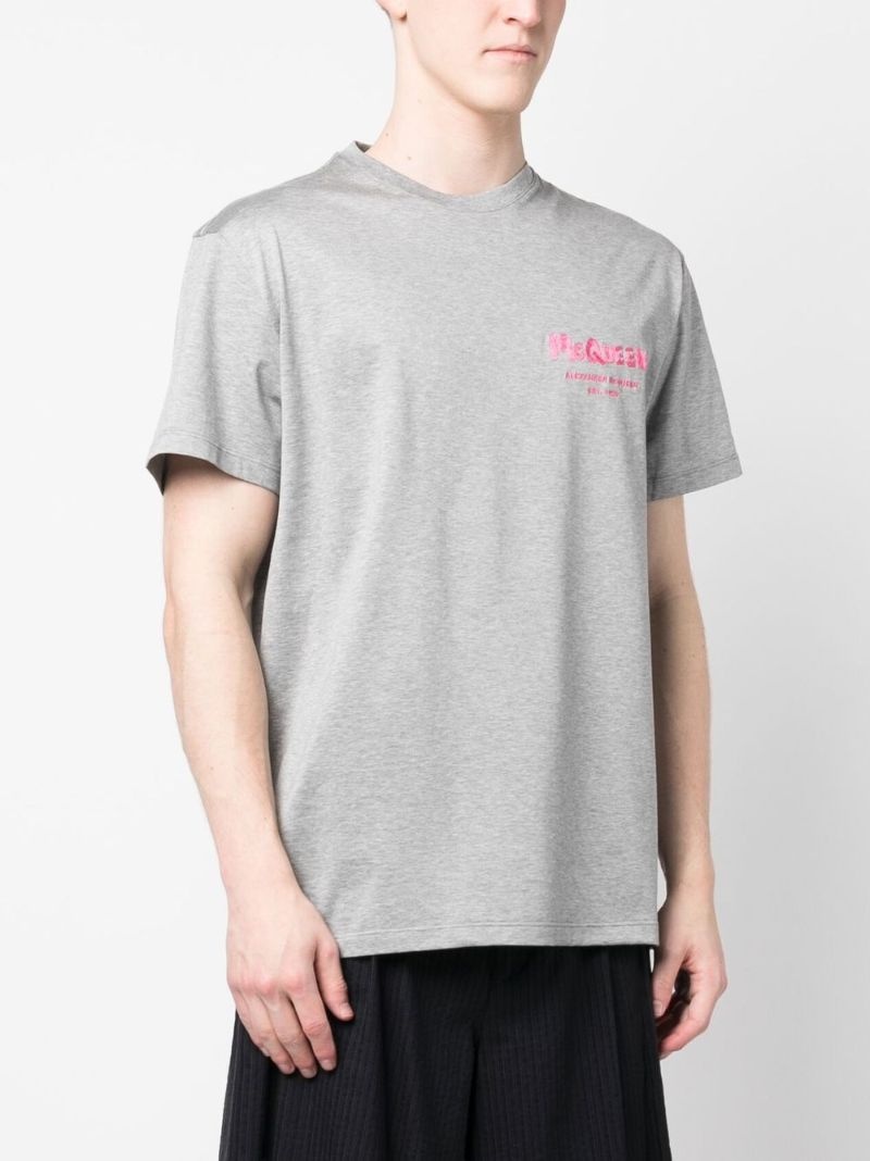 logo-embroidery cotton T-shirt - 3