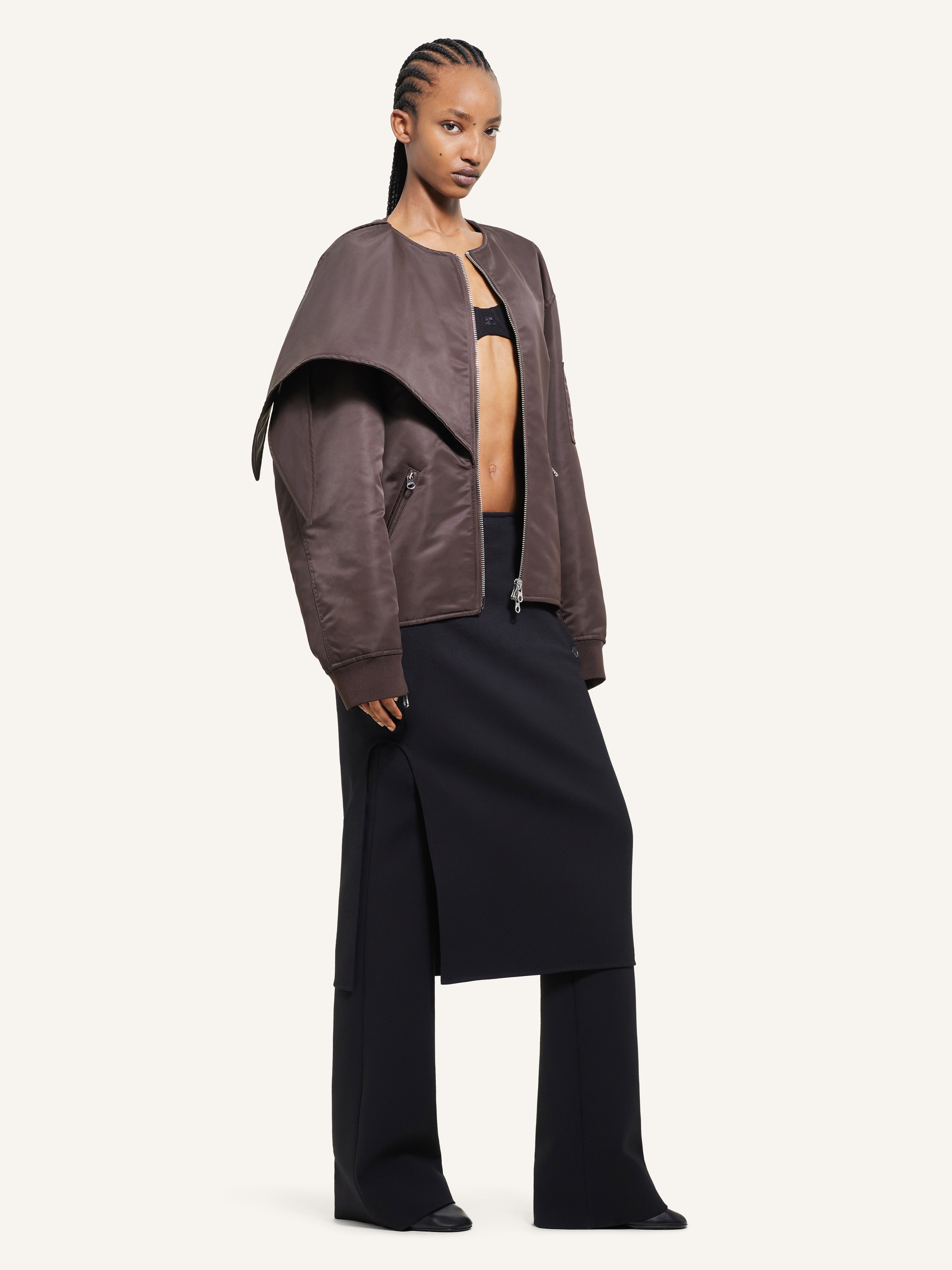 courrèges BOW COLLAR BOMBER JACKET | REVERSIBLE