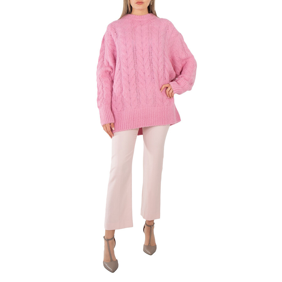 Stella McCartney Ladies Pink Cable Knit Cape Jumper - 5