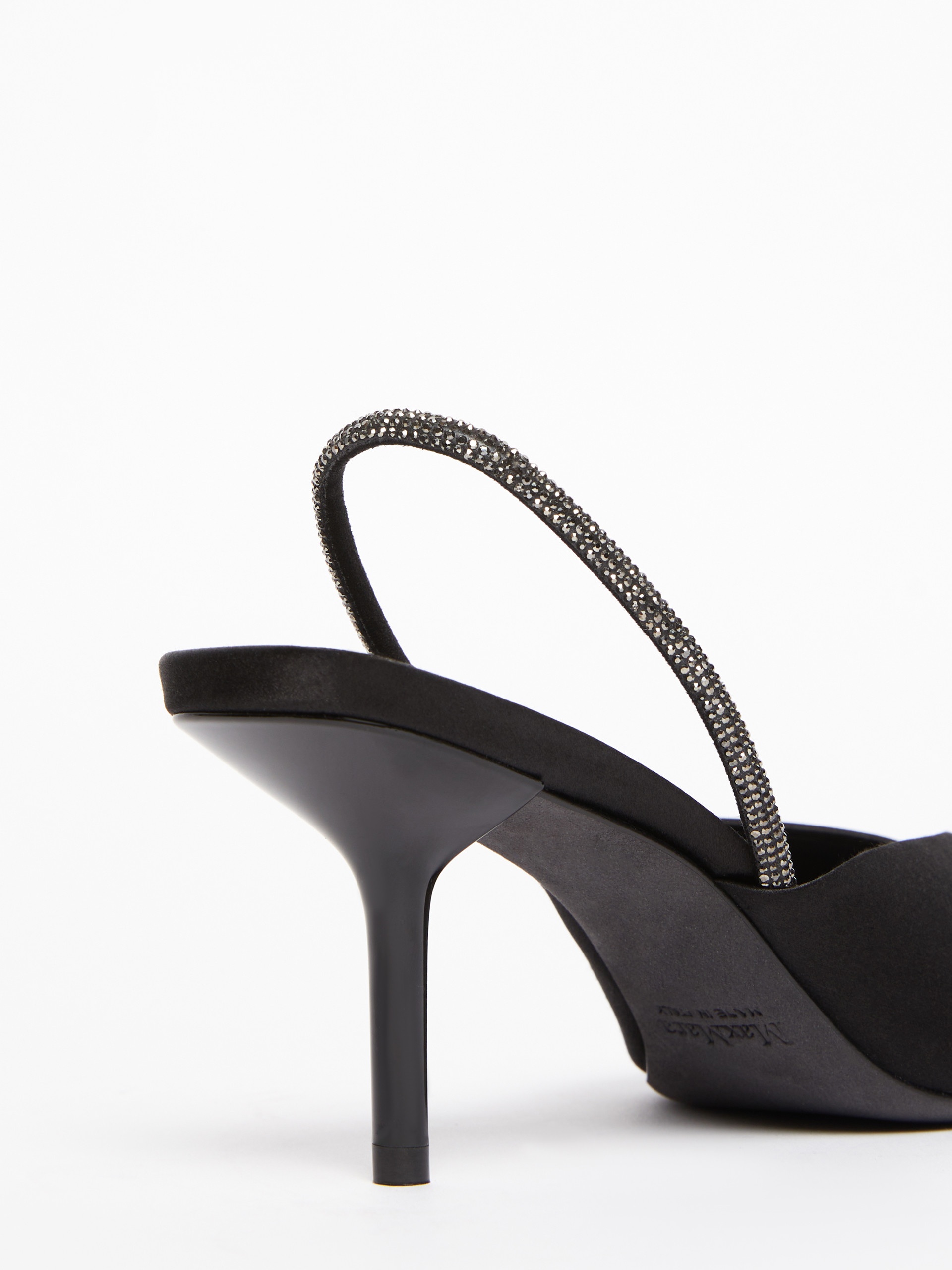 HCRYSTALSLING Satin slingback heels - 5