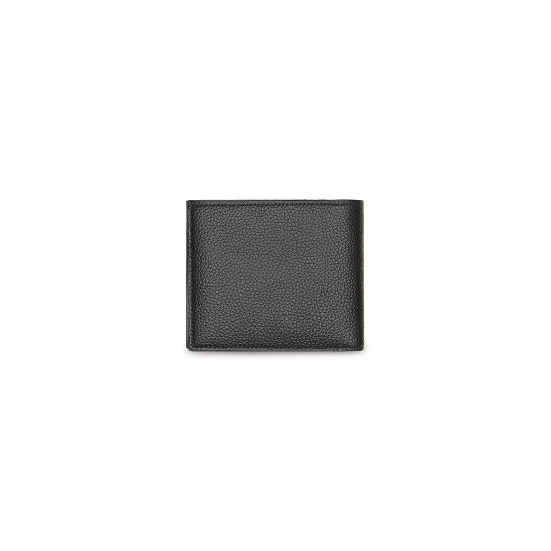 Men's Essential Square Folded Coin Wallet in Black - 2