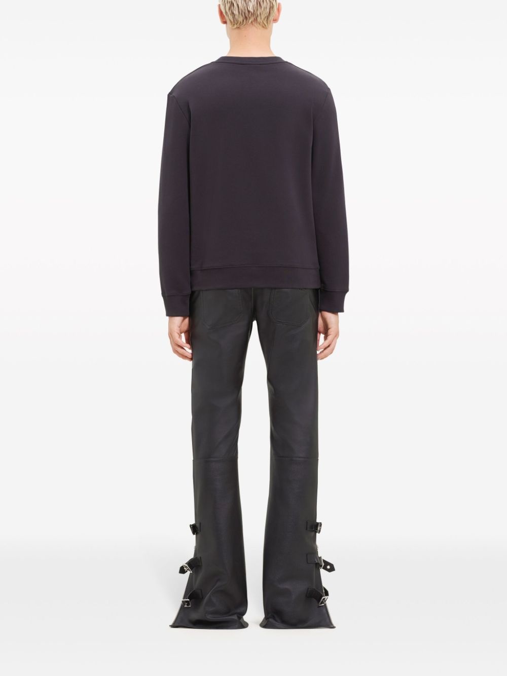 logo-embroidered fleece sweatshirt - 4