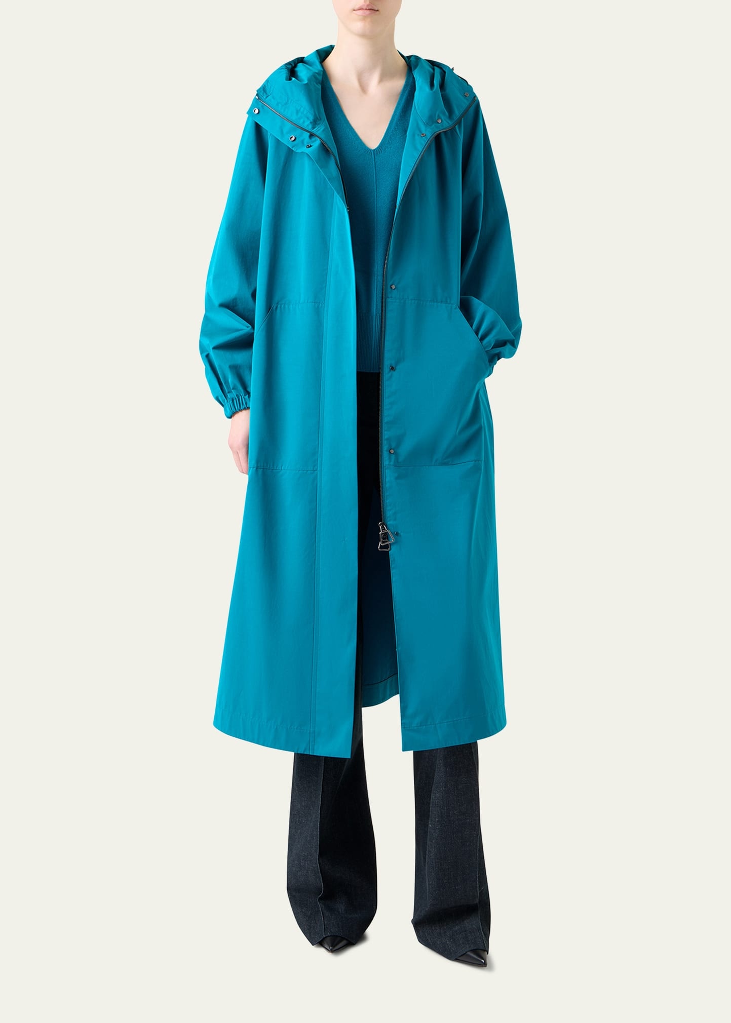 Zachary Water-Resistant Techno Gabardine Long Coat - 2