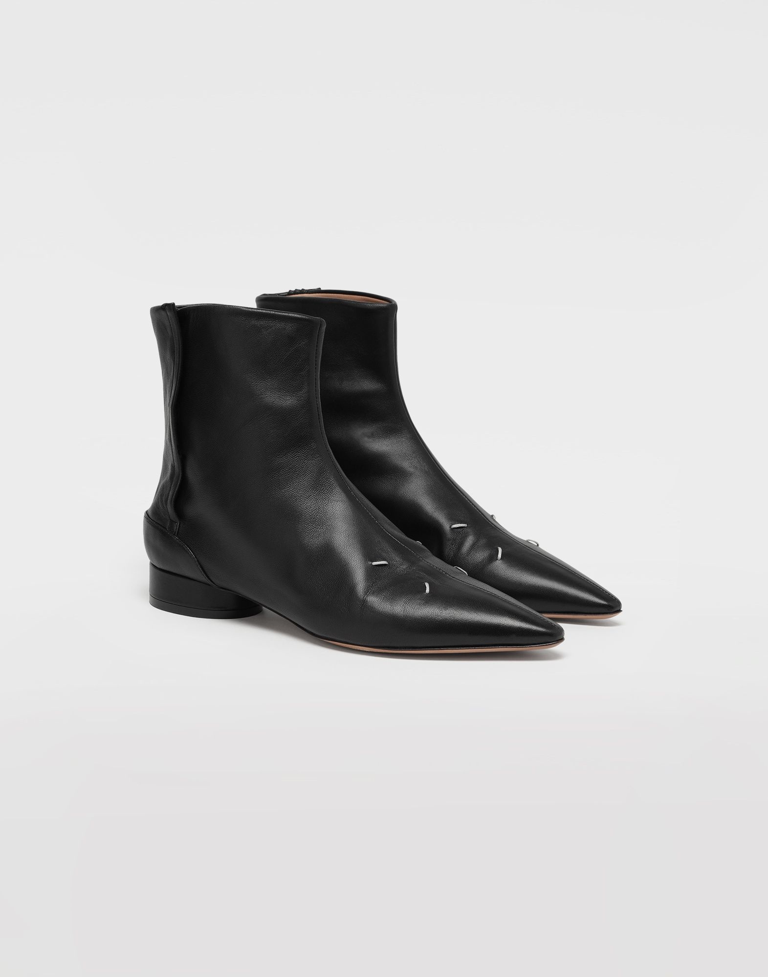 4-stitches leather ankle boots - 3