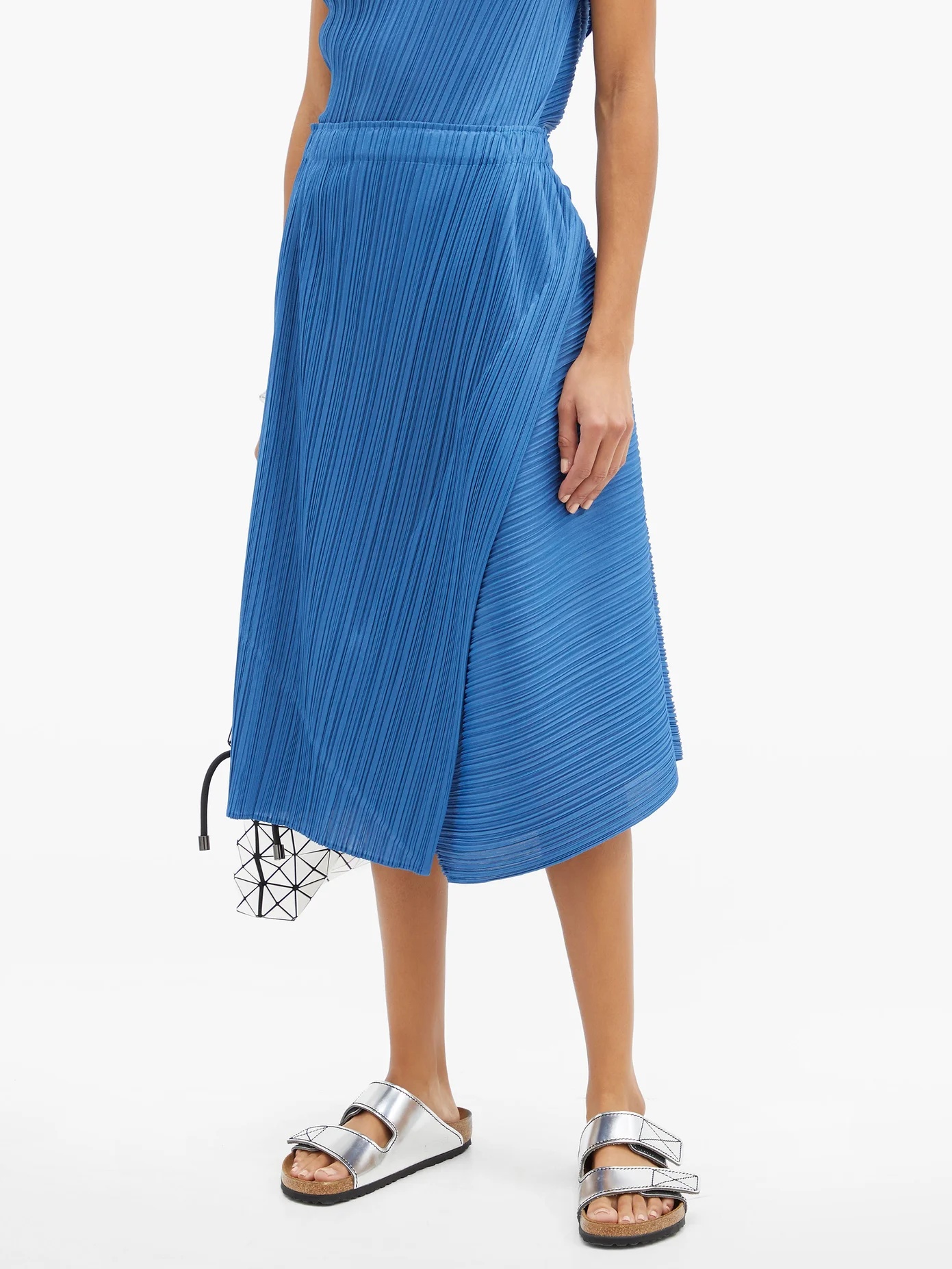 Technical-pleated panelled skirt - 6