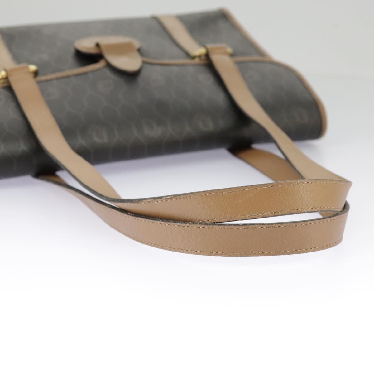 DIOR Honeycomb Canvas Hand Bag Black Beige - 7