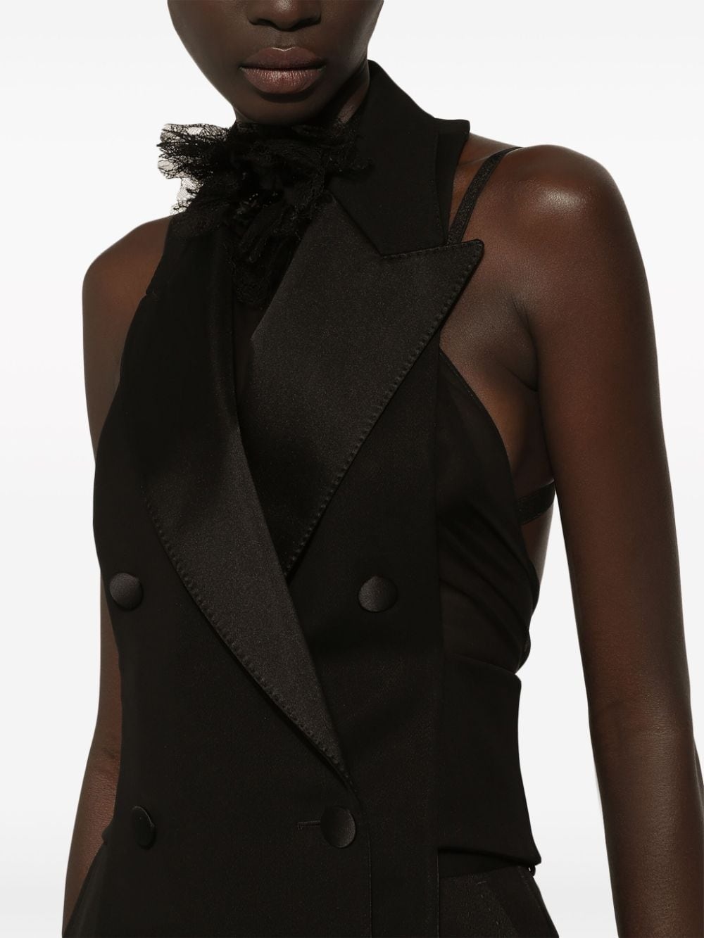 open-back virgin wool-blend waistcoat - 5