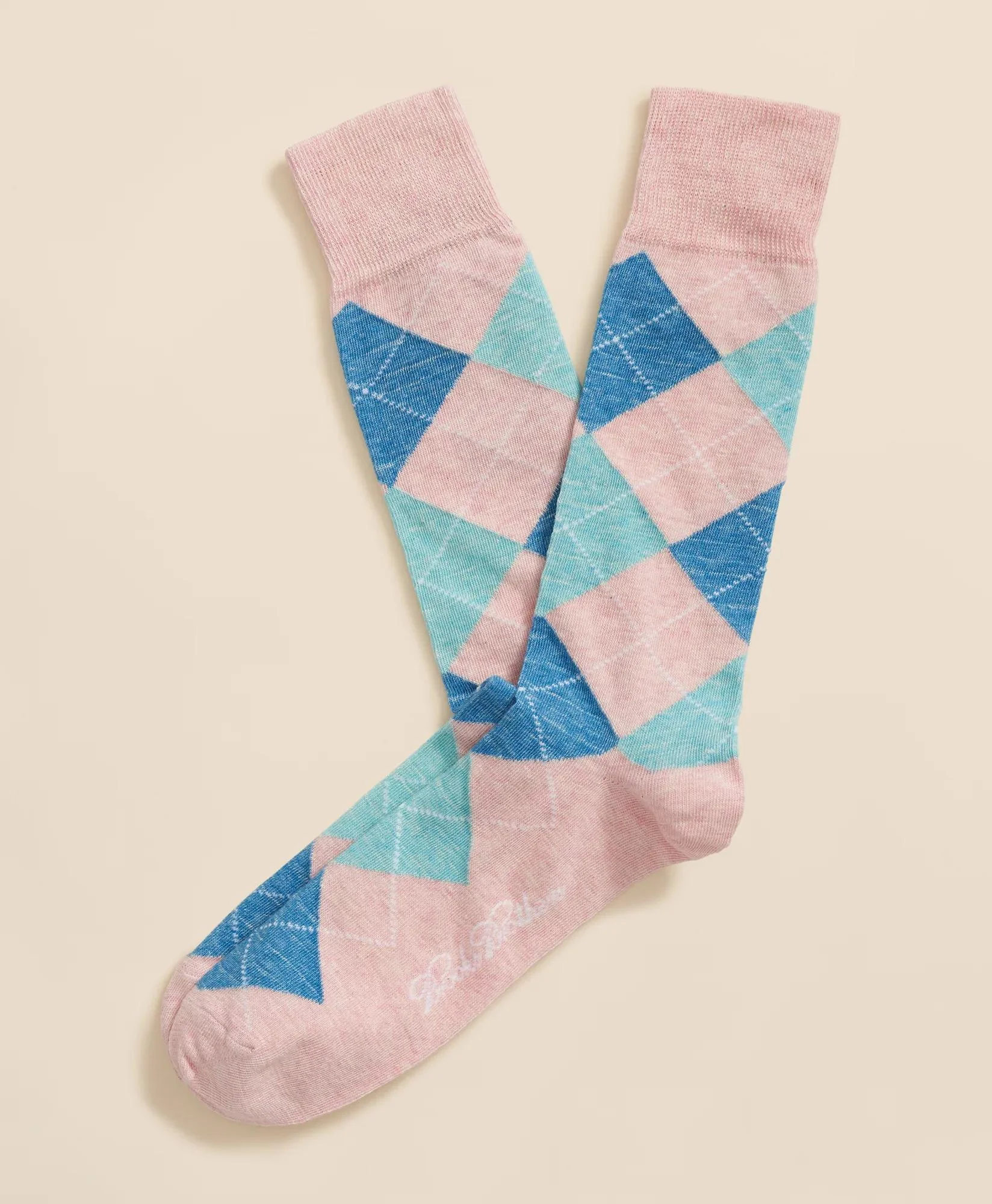 Cotton Blend Argyle Socks - 1