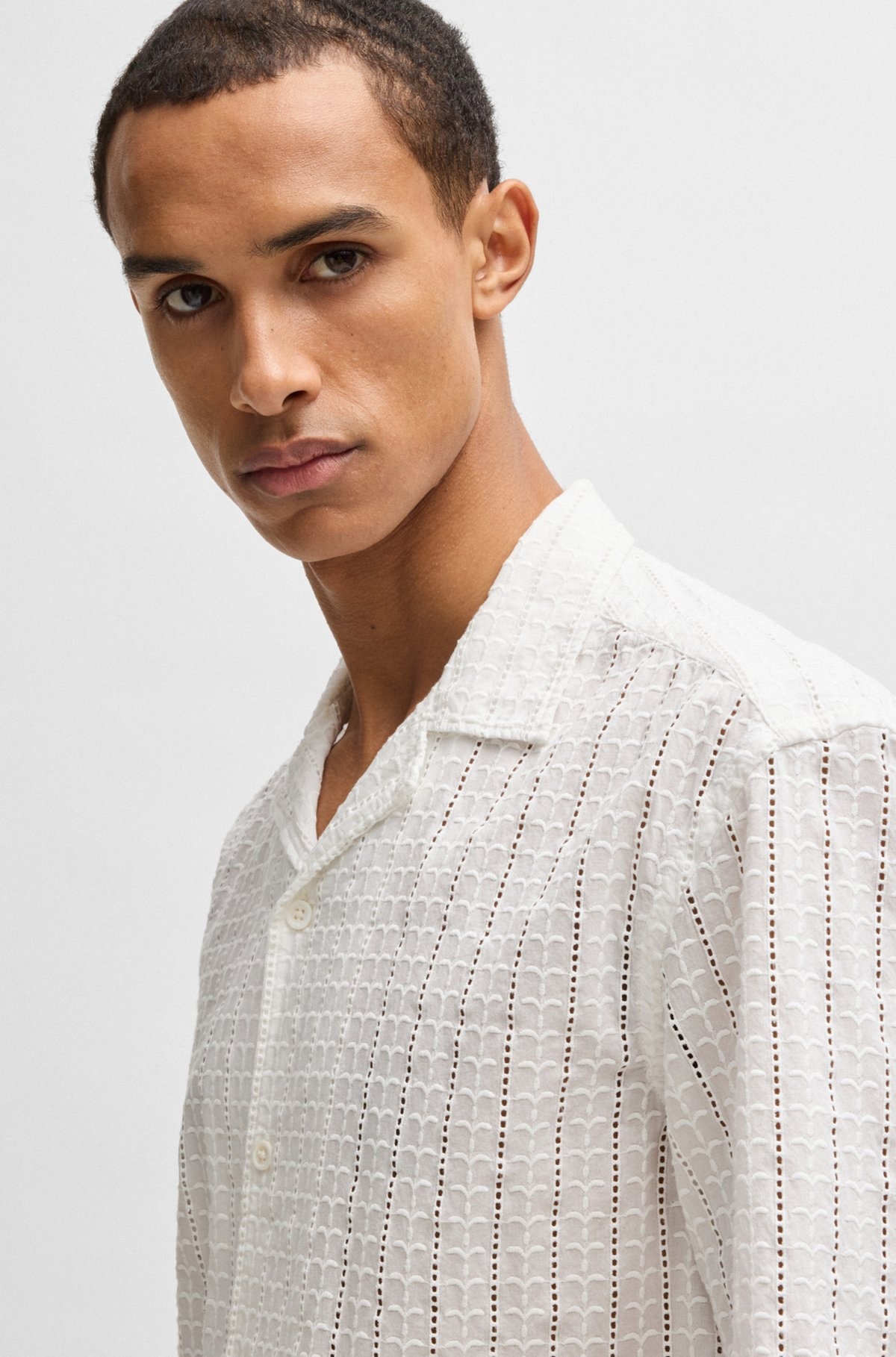 RELAXED-FIT SHIRT WITH BRODERIE ANGLAISE - 3