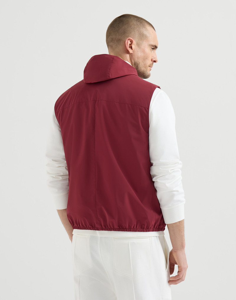 Bonded nylon hooded vest with logo 3