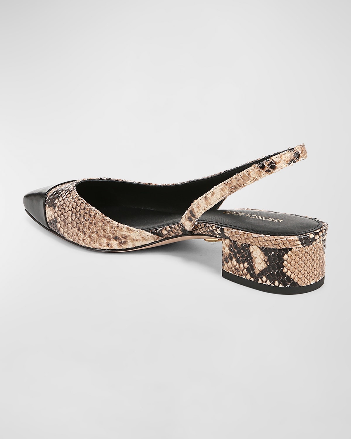 Cecile Embossed Leather Slingback Flats - 3