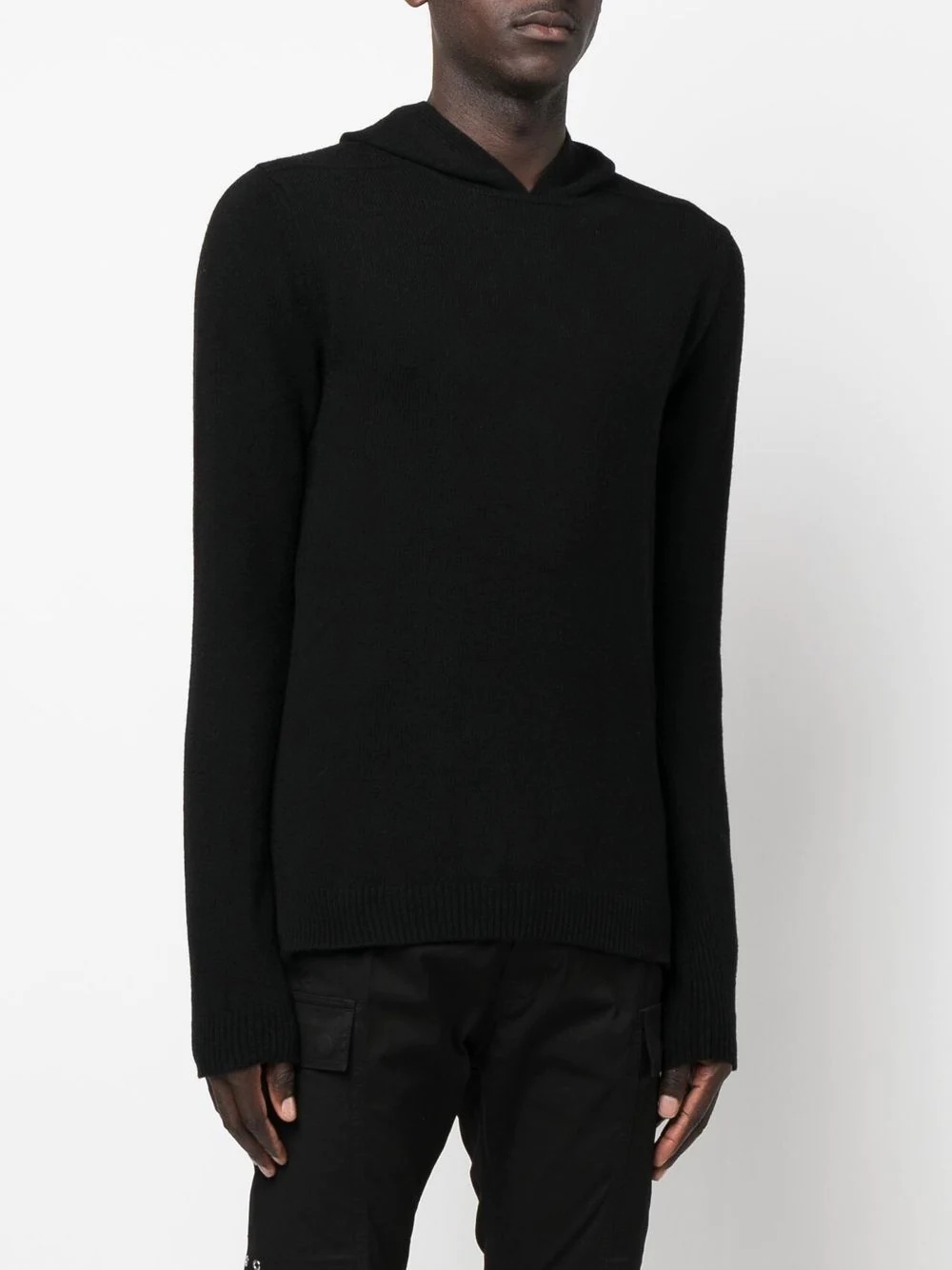 wool-cashmere hooded jumper - 3