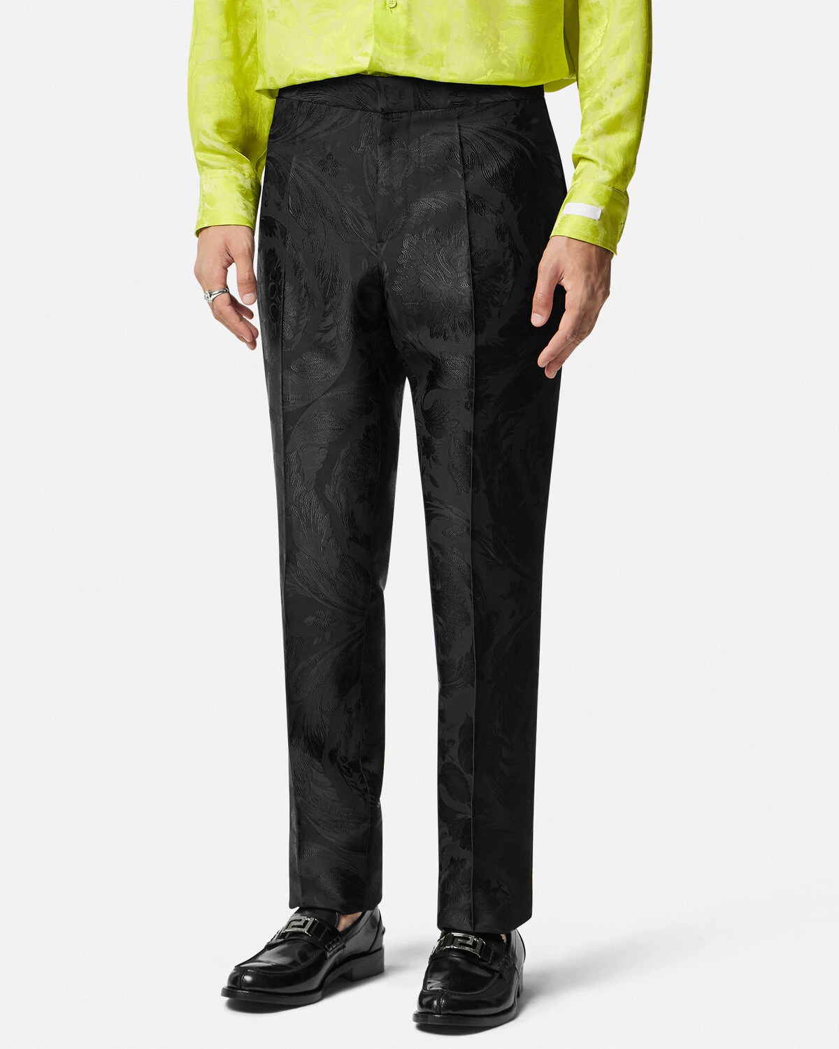【送料&関税込】Versace Formal Responsible Trousers VERSACE Barocco Jacquard Formal Pants | REVERSIBLE
