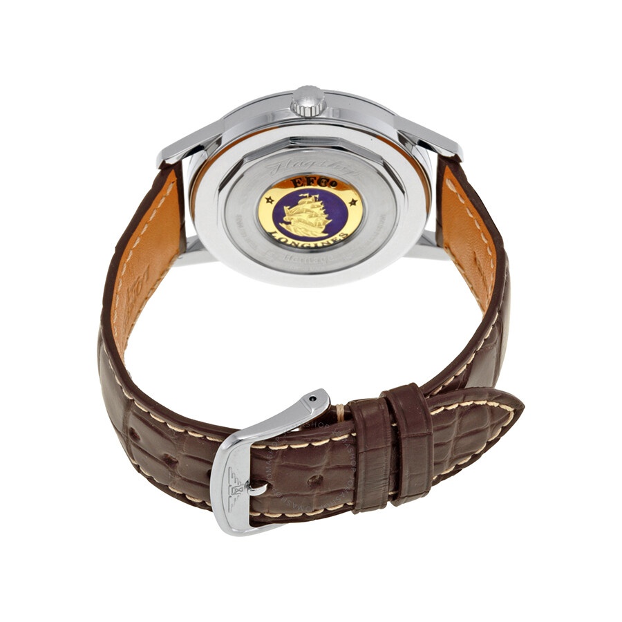 Longines Heritage Flagship Automatic Silver Dial Brown Leather Men's Watch L47954782 - 3