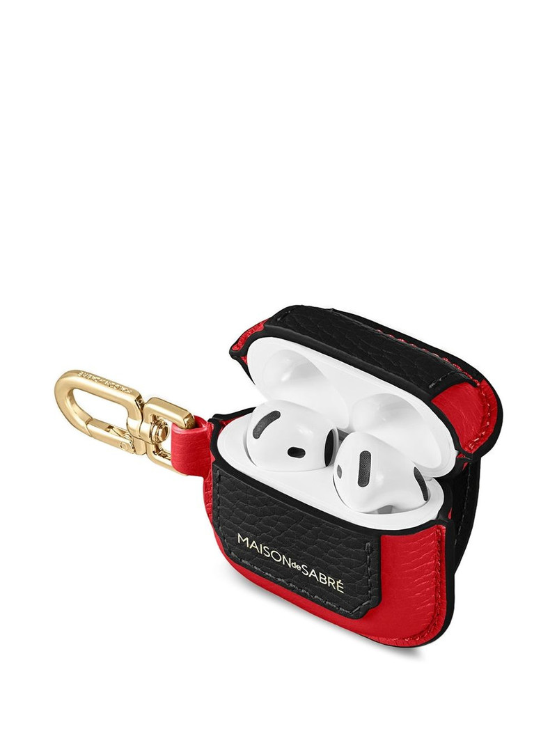 leather AirPods 4 keyring case 3
