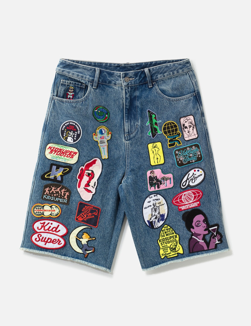 PATCHES DENIM LONG SHORT 1