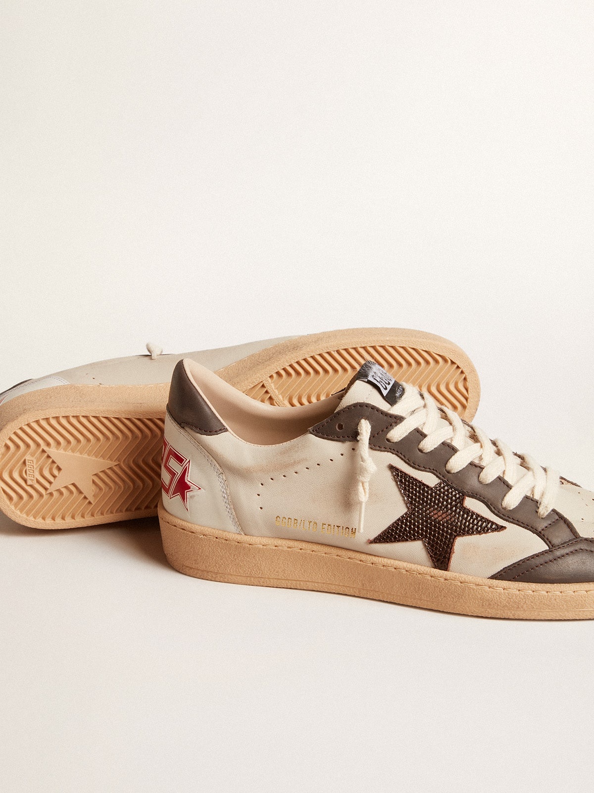 Ball Star LTD in nappa with brown star and gray leather heel tab - 3