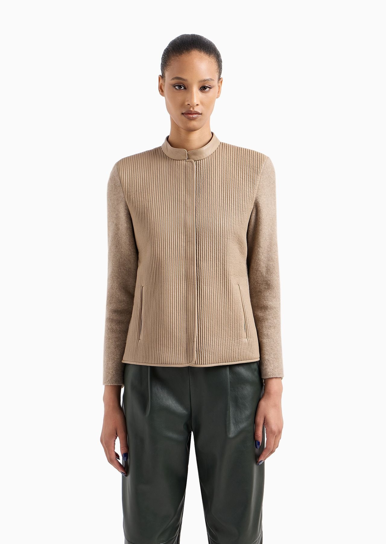 Single-breasted jacket in quilted nappa leather - 2
