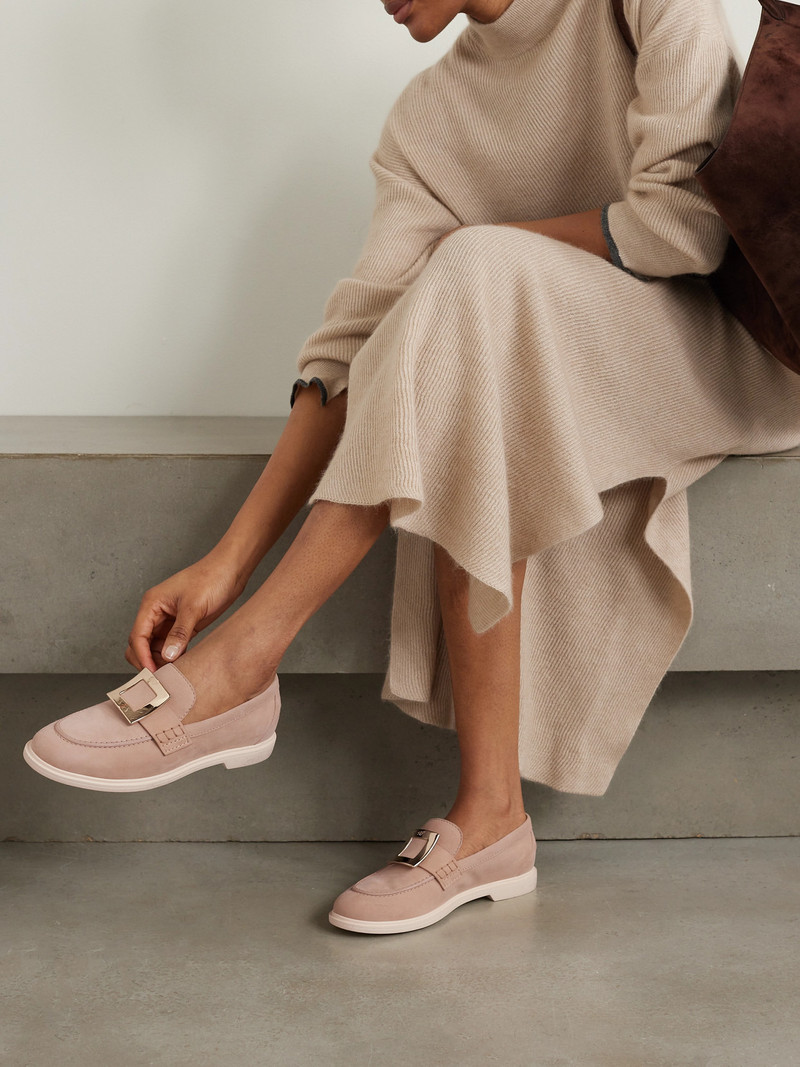 Roger Vivier Embellished Suede Loafers outlook