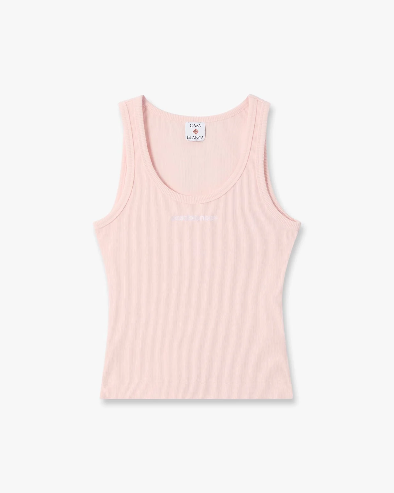 Pink Ribbed Tank Top | Casablanca Paris - 1