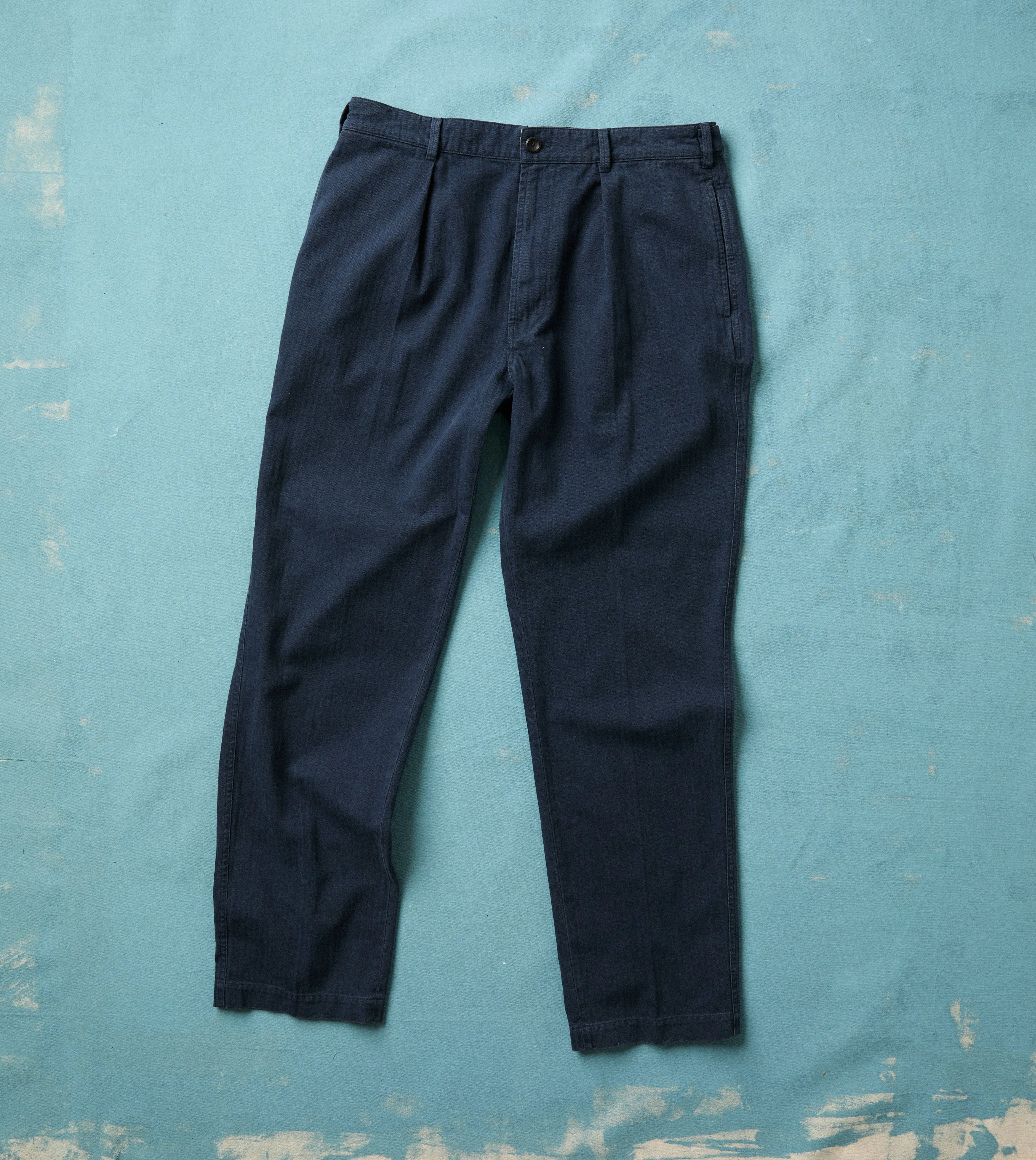 Navy Herringbone Twill Cotton Games Trouser - 1