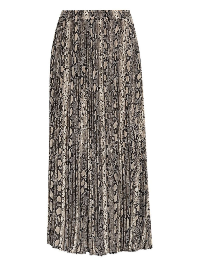 pleated snakeskin-print skirt 1