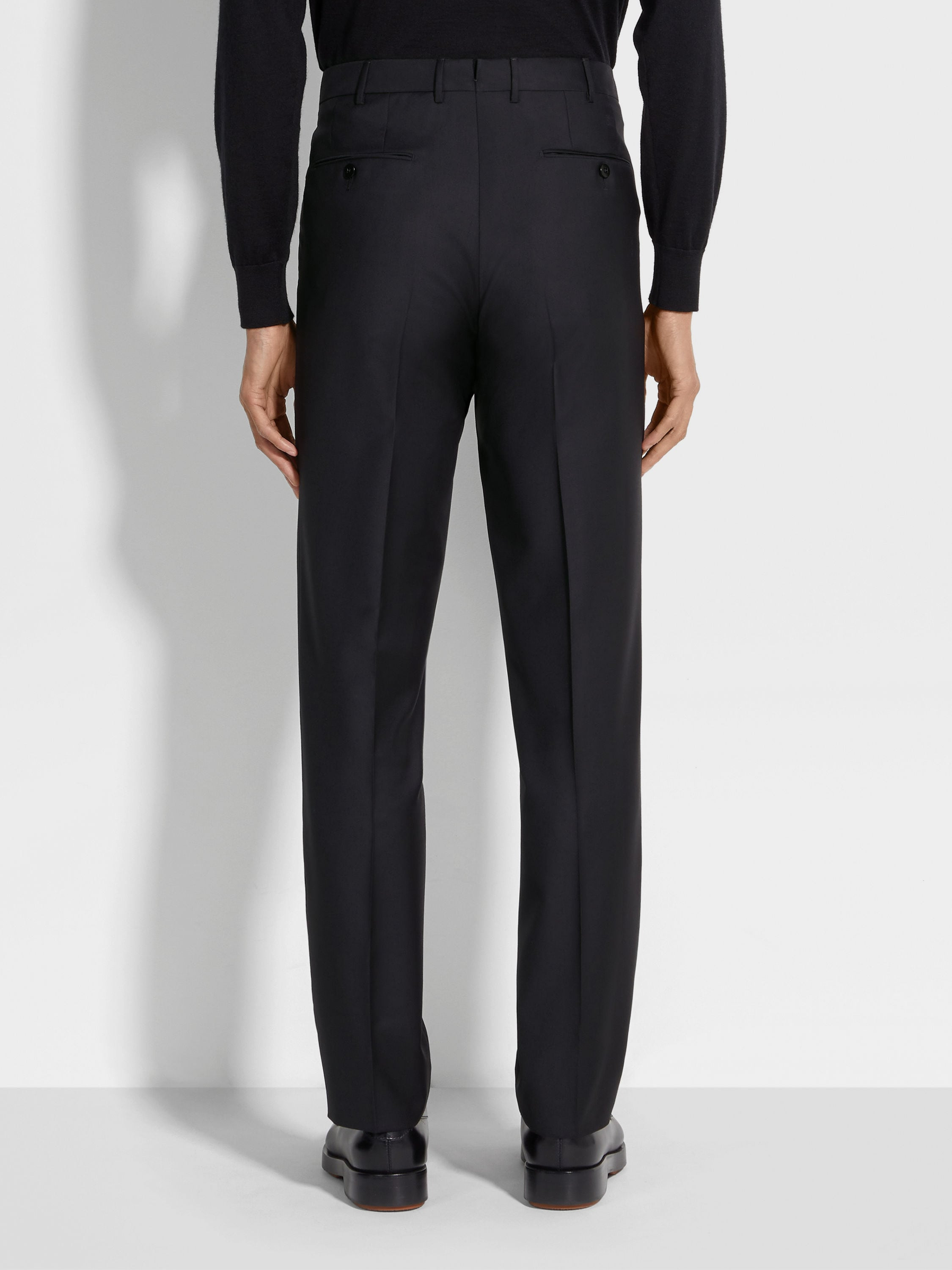 BLACK TROFEO WOOL PANTS - 5