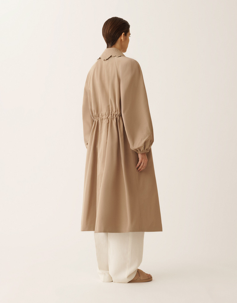 Long trench coat in ottoman 4