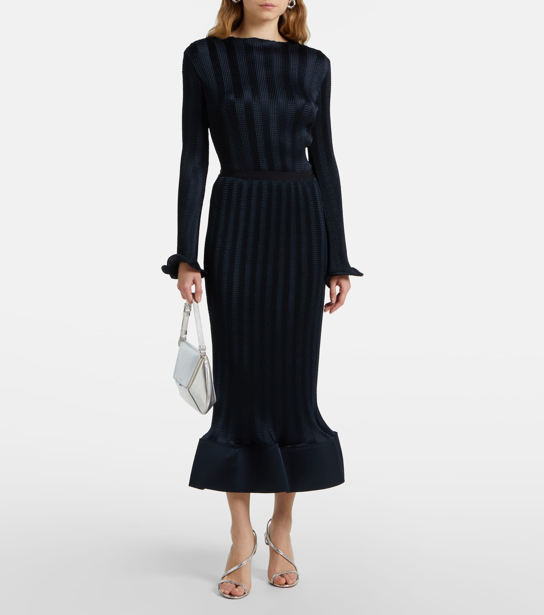Hollis ruffled knitted midi skirt - 2